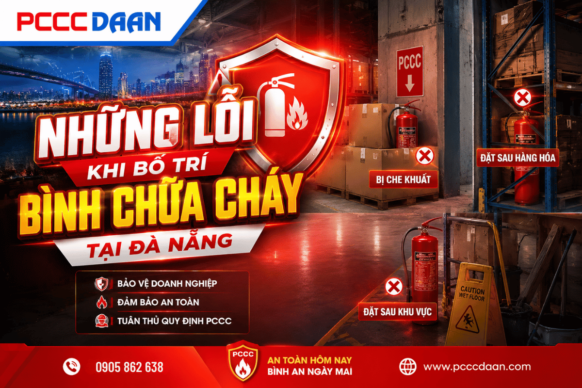 Những lỗi bố trí bình chữa cháy tại Đà Nẵng
