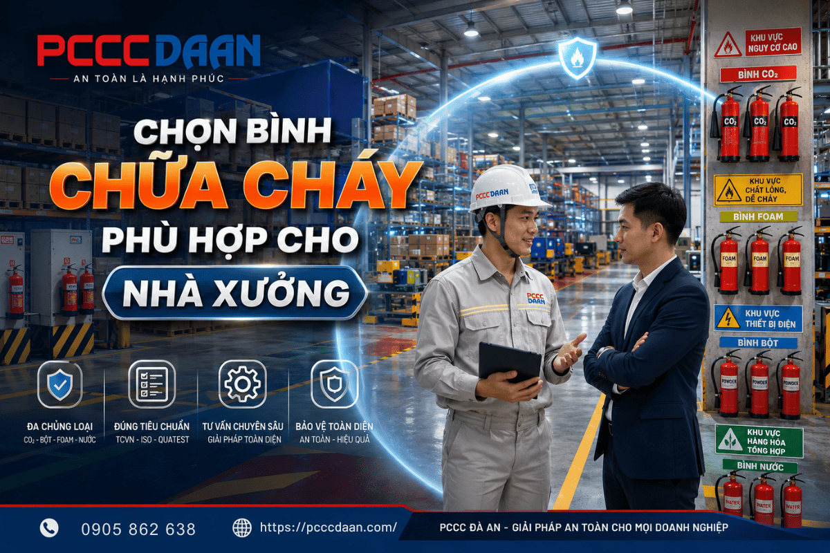 Chọn bình chữa cháy phù hợp cho nhà xưởng