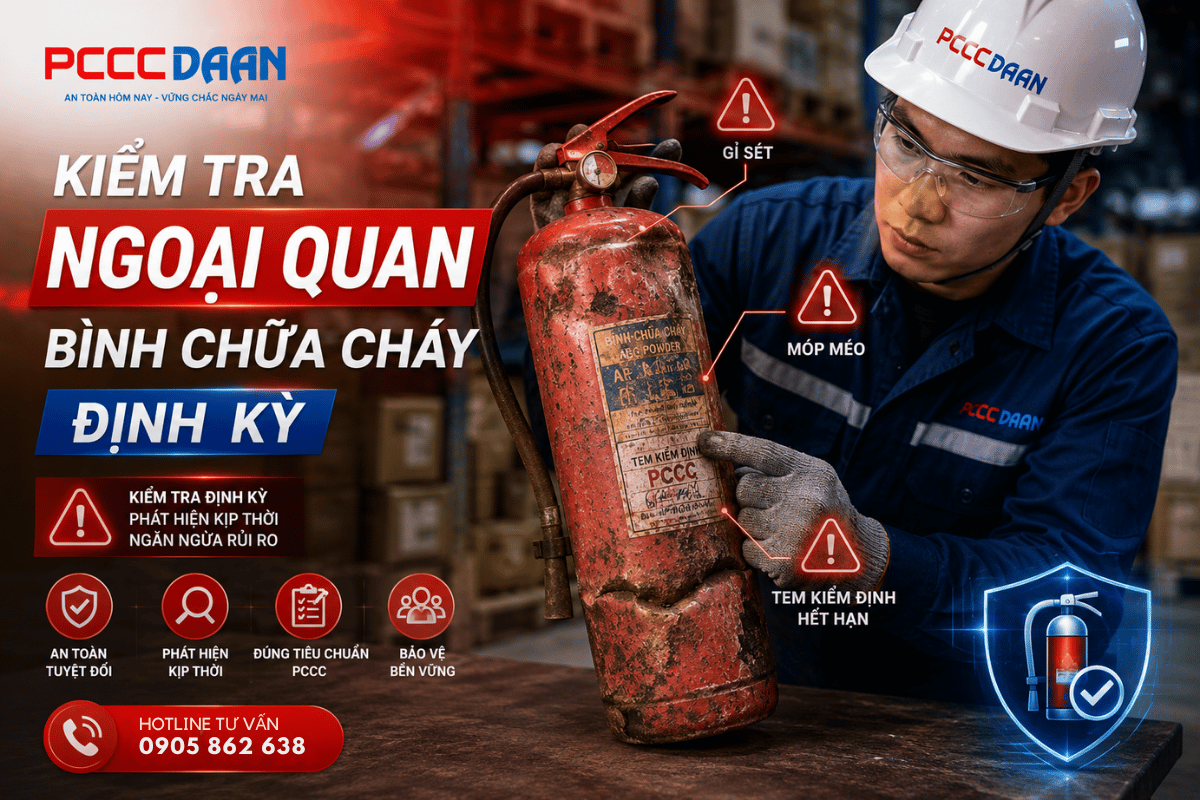 Hướng dẫn kiểm tra bình chữa cháy tại Đà Nẵng ngoại quan