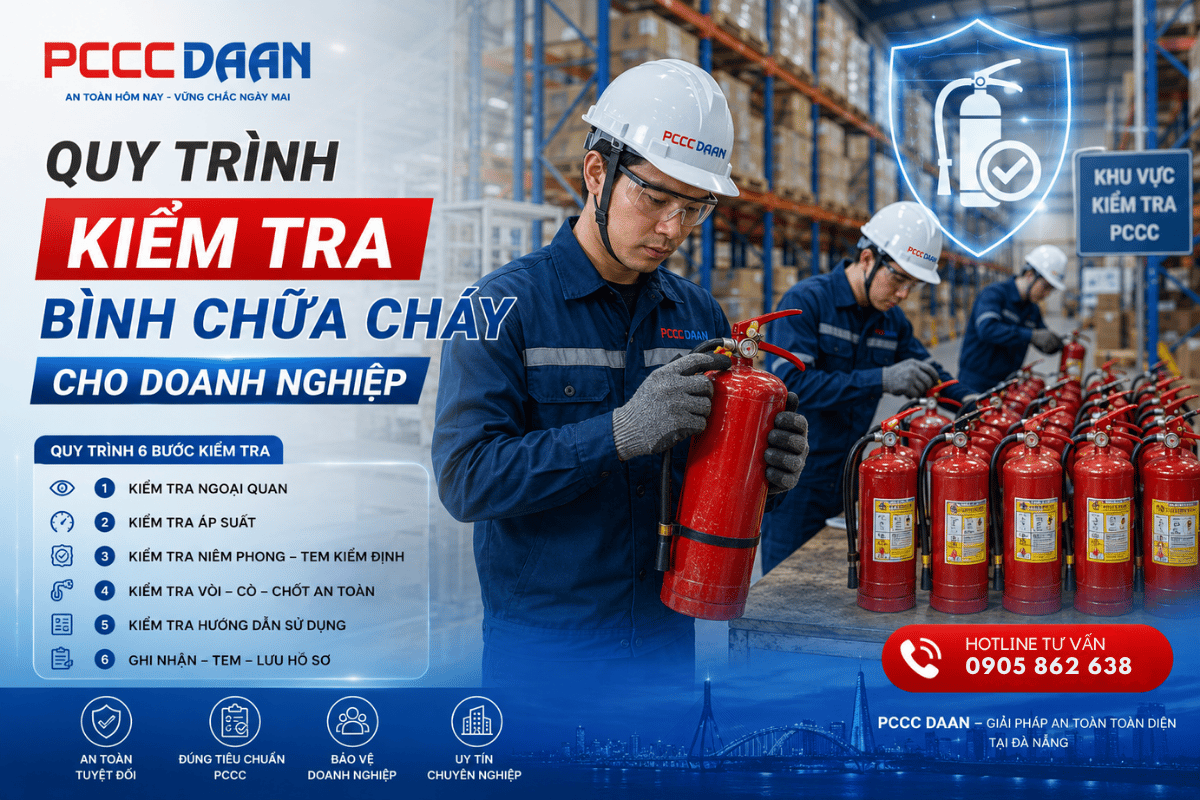 Hướng dẫn kiểm tra bình chữa cháy tại Đà Nẵng quy trình kiểm tra