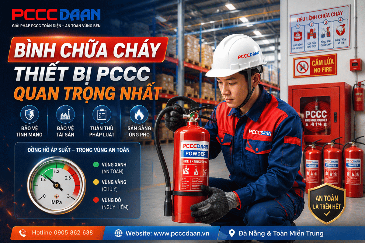 Top 7 thiết bị PCCC tại Đà Nẵng bình chữa cháy