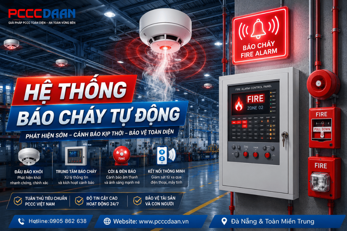 Top 7 thiết bị PCCC tại Đà Nẵng hệ thống báo cháy tự động