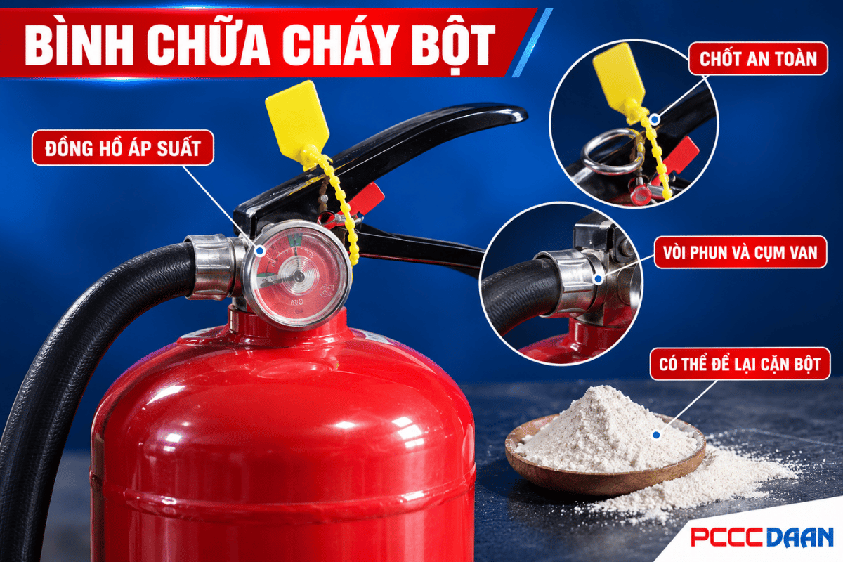 bình chữa cháy bột và CO2