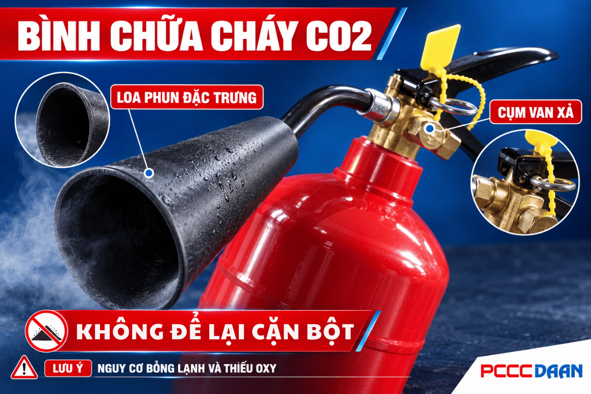 bình chữa cháy bột và CO2